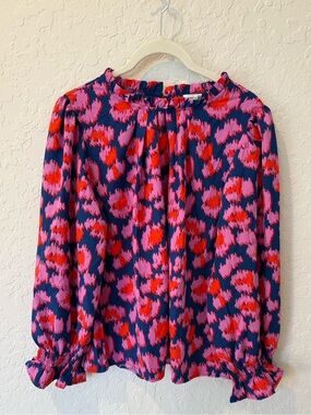 Michelle McDowell blue, pink & red Patterned Blouse - Women Tops - M